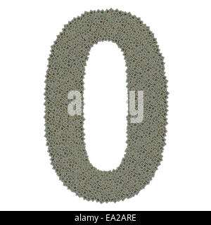 Numero 0 fatta di vecchio e sporco e microprocessori Foto Stock
