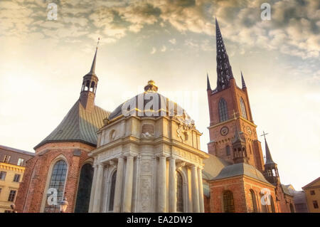 Vecchia architettura. La chiesa di Riddarholmen Stoccolma Foto Stock