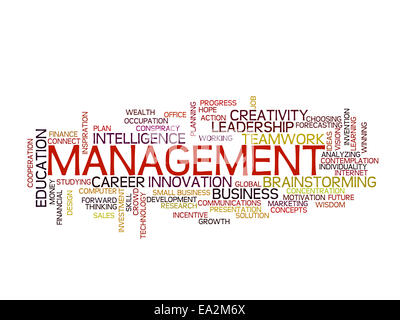 La strategia di gestione di parola il concetto di cloud Foto Stock