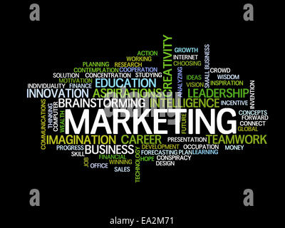 La strategia di marketing concetto parola cloud Foto Stock