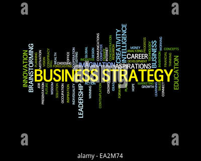 La strategia aziendale il concetto di cloud di parola Foto Stock