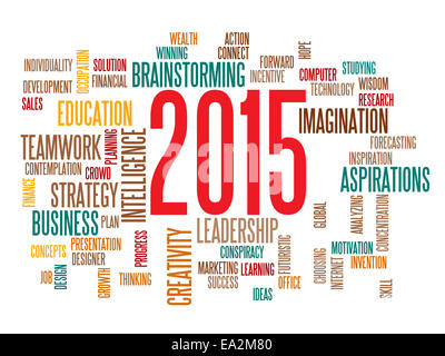 La strategia aziendale nel 2015 concept word cloud Foto Stock