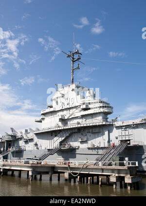 Lato della USS Yorktown (CV-10), a Patriot punto, Carolina del Sud Foto Stock