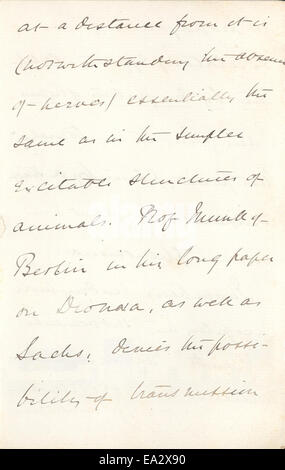 Lettera Giovanni Burdon-Sanderson a Charles R. Darwin, Dicembre 31, 1880 Pagina 3 Foto Stock