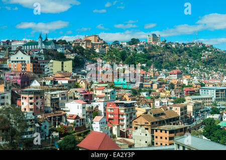 La vista su una collina, Antananarivo, Madagascar, Africa Foto Stock