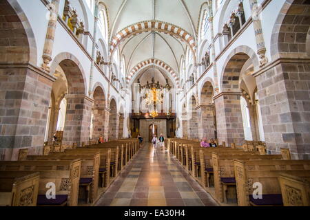 All'interno della Nostra Signora Maria cattedrale, Ribe, Danimarca più antichi della città superstite, nello Jutland, Danimarca, Scandinavia, Europa Foto Stock