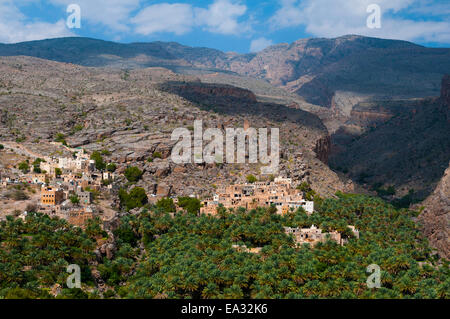 Il villaggio di Misfat Al Abriyeen, Oman, Medio Oriente Foto Stock