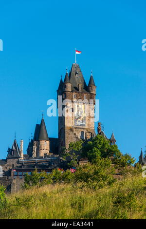 Il castello di Cochem, Valle della Mosella, Renania-Palatinato, Germania, Europa Foto Stock