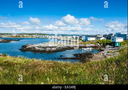 Visualizzare tramite la porta aux Basques, Terranova, Canada, America del Nord Foto Stock