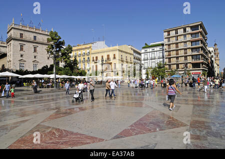 Plaza de la Virgen Square, Valencia, Spagna Foto Stock