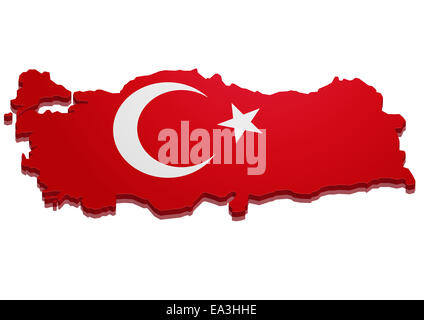 Mappa Turchia Foto Stock