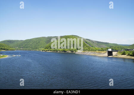 Rursee vicino Rurberg, Eifel, Germania Foto Stock