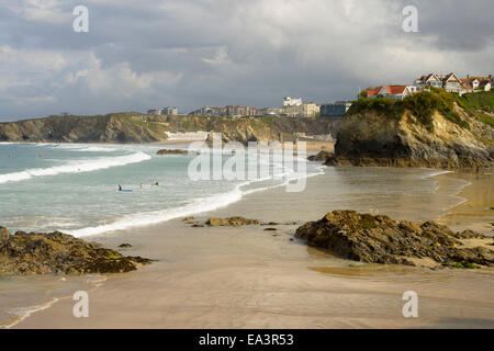 Towan Beach in Newquay, Cornwall Inghilterra. Foto Stock