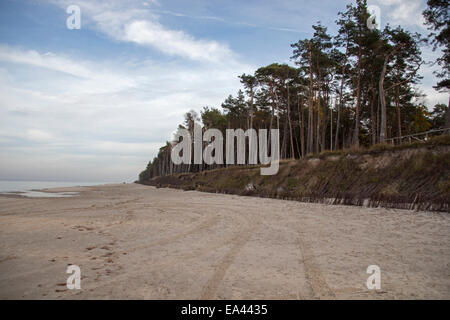 Spiaggia vuota Lubiatowo, Polonia Foto Stock