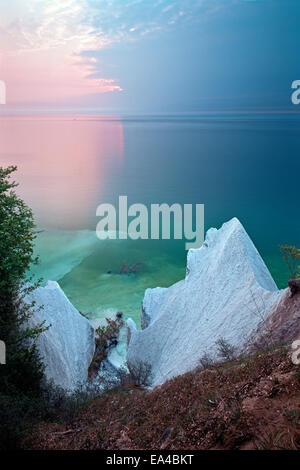 Sunrise a Wissower Klinken sull isola di Ruegen , Meclemburgo-Pomerania, Germania Foto Stock