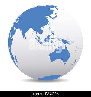 ASIA Malaysia Australia mondo Icona Terra mappa del globo Foto Stock