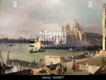 Giovanni Antonio Canal Canaletto - Vista 1697-1768 Venezia la Dogana con la punta della Chiesa della Salute 1726 Italia Italiano Foto Stock