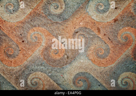 Abstract testurizzato carta marittima sfondo con onde stilizzate Foto Stock