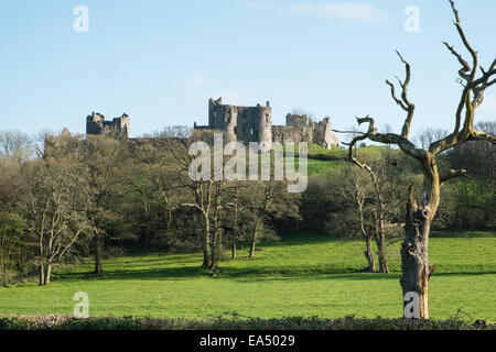 Il castello di Llanstephan,Carmarthenshire, West Wales, Galles Foto Stock