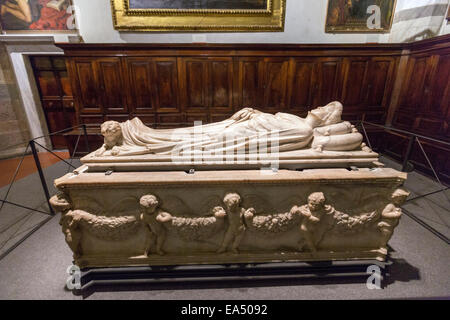 La tomba di Ilaria del Caretto nel Duomo di Lucca, Cattedrale di San Martino, Foto Stock