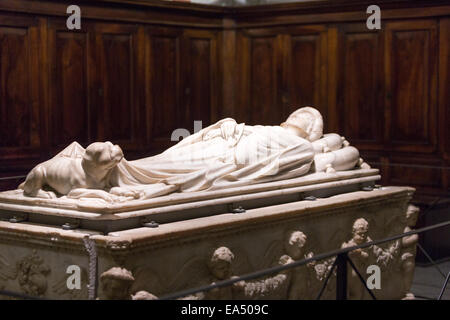 La tomba di Ilaria del Caretto nel Duomo di Lucca, Cattedrale di San Martino, Foto Stock