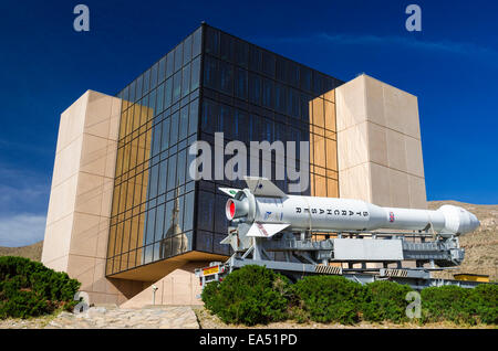 Razzi presso la International Space Hall of Fame, Alamogordo, Nuovo Messico USA Foto Stock