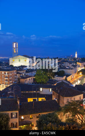 Chiesa di San Domenico al tramonto, Perugia, Umbria, Italia Foto Stock