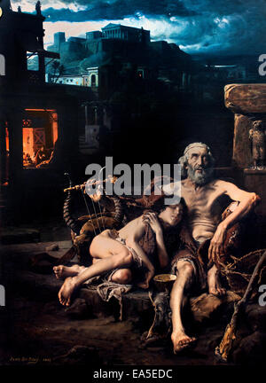 Homer mendicante 1881 Trittico di Jean Jules Antoine Lecomte du Nouÿ 1842-1923 Francia - Francese Foto Stock