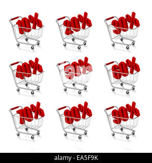 Carrelli di shopping a prezzi convenienti Foto Stock