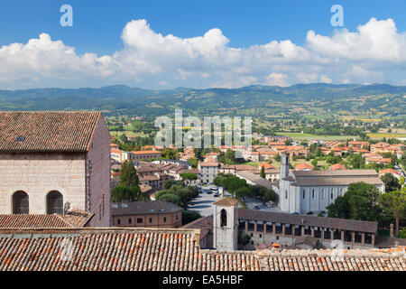 Vista di Gubbio in Umbria, Italia Foto Stock