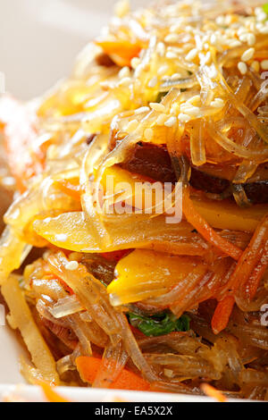 Tagliatelle di vetro antipasto closeup Foto Stock