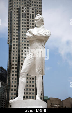 Raffles statua, Singapore Foto Stock