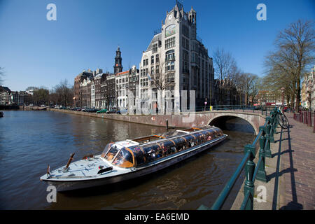 Paesi Bassi, Amsterdam, tour in barca sul canal Foto Stock