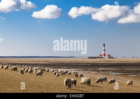 Faro westerhever Foto Stock