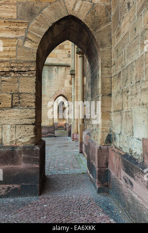 Mattina nella città vecchia di Colmar, Alsazia, Francia. Foto Stock