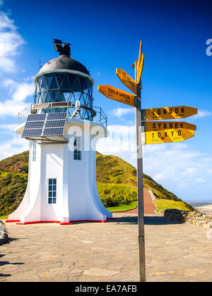 Cape Reinga Lighthouse, bordo del nord della Nuova Zelanda Foto Stock