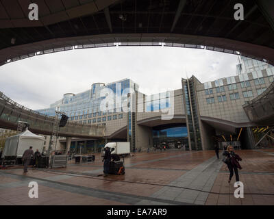 Unione Europea edificio del Parlamento a Bruxelles, Belgio, Europa Foto Stock