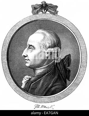 Johann Heinrich Merck, 1741 - 1791, un editor, scrittore e naturalista Portait von Johann Heinrich Merck (1741 - 1791), ein Herau Foto Stock