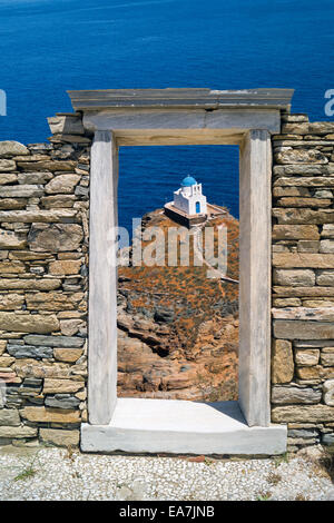 La chiesa dei Sette Martiri sull isola di Sifnos, CICLADI Foto Stock