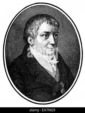 Karl Wilhelm Friedrich von Schlegel, 1772-1829, filosofo tedesco, storiografo letterario e traduttore, Portait von Karl Wilhelm Foto Stock