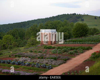 Thomas Jefferson il giardino e il padiglione del giardino a Monticello. Foto Stock
