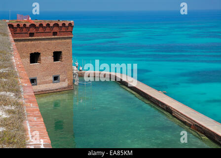 Fort Jefferson il fossato Foto Stock