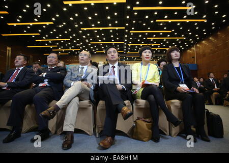 Pechino, Cina. 9 Nov, 2014. I partecipanti frequentano il 2014 Cooperazione economica Asia-Pacifico (APEC) CEO Summit a Pechino Capitale della Cina, nov. 9, 2014. Credito: Jin Liwang/Xinhua/Alamy Live News Foto Stock