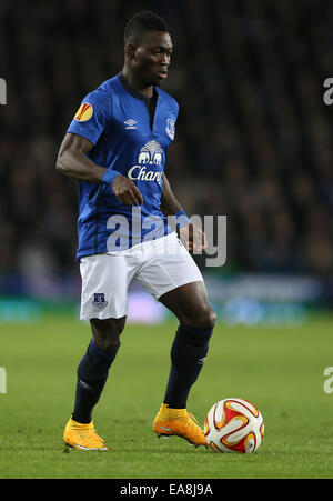 Liverpool, Regno Unito. 6 Nov, 2014. Christian Atsu di Everton - UEFA Europa League - Everton vs Lille - Goodison Park Stadium - Liverpool - Inghilterra - 6 Novembre 2014 - Pic Simon Bellis/Sportimage. © csm/Alamy Live News Foto Stock