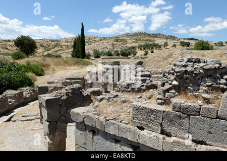 La sezione di epoca romana circolare struttura di trattamento nell'angolo sud est dell'Asklepieion. Pergamo, Bergama, Turchia. T Foto Stock