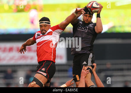 8 novembre 2014 - Rugby : rugby internazionale amichevole tra Giappone XV 18-20 Maori All Blacks a Chichibunomiya Rugby Stadium, Tokyo, Giappone. Credito: Shingo Ito AFLO/sport/Alamy Live News Foto Stock