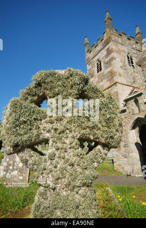 St Wynwallow Chiesa Landewednack tra Lizard village & Chiesa Cove sulla penisola di Lizard Kerrier South West Cornwall Sud Foto Stock