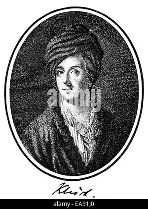 Ritratto di Ewald Christian von Kleist, 1715 - 1759, un poeta tedesco e ufficiale prussiano, Portait von Ewald Christian von Kleist Foto Stock