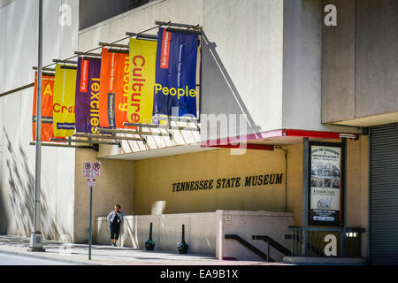 Colorato contrassegnato ingresso del Tennessee State Museum di Nashville, TN Foto Stock