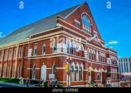 Il famoso punto di riferimento, il Ryman Auditorium, la casa originale del Grand Ole Opry a Music City, Nashville, TN Foto Stock